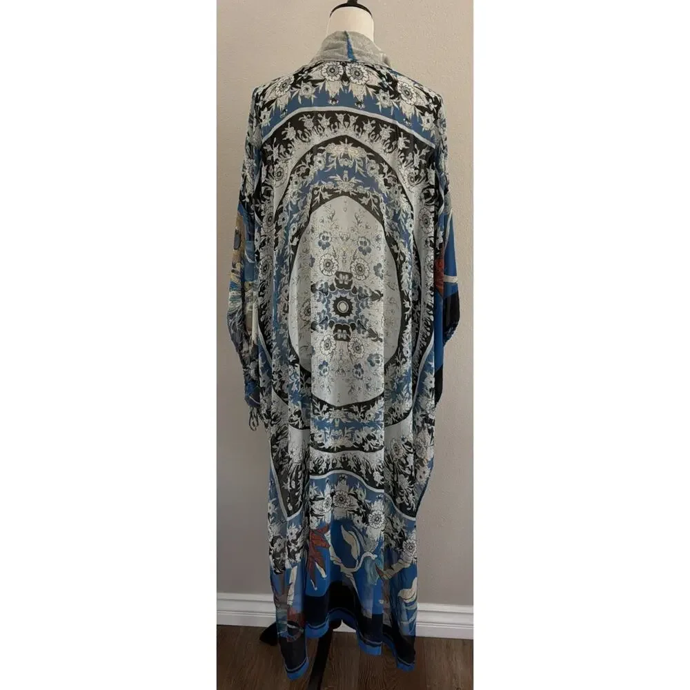 Intimately Free People Lenora Kimono One Size Floral Patchwork Flowy Boho READ